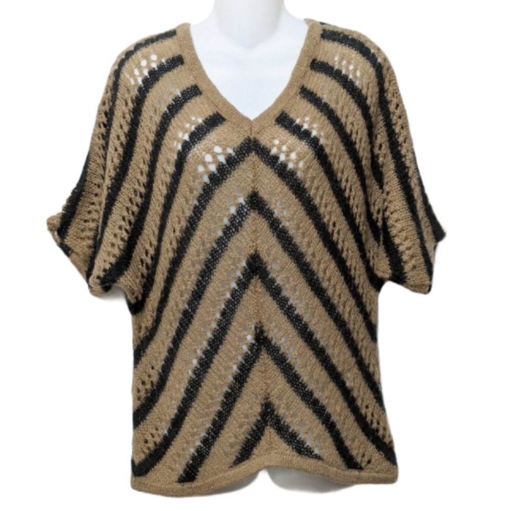 WOODEN SHIPS Mohair Blend Open Knit Sweater S/M